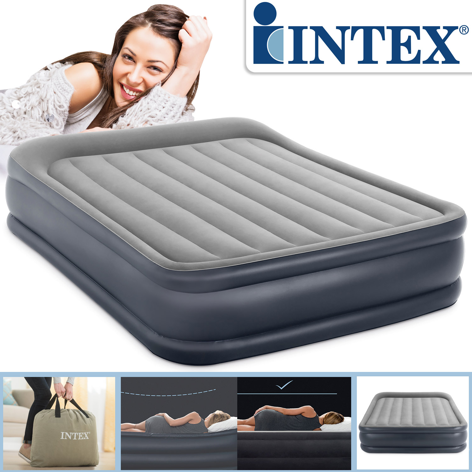 Надувной кровать Intex Comfort ( 236x152x86).