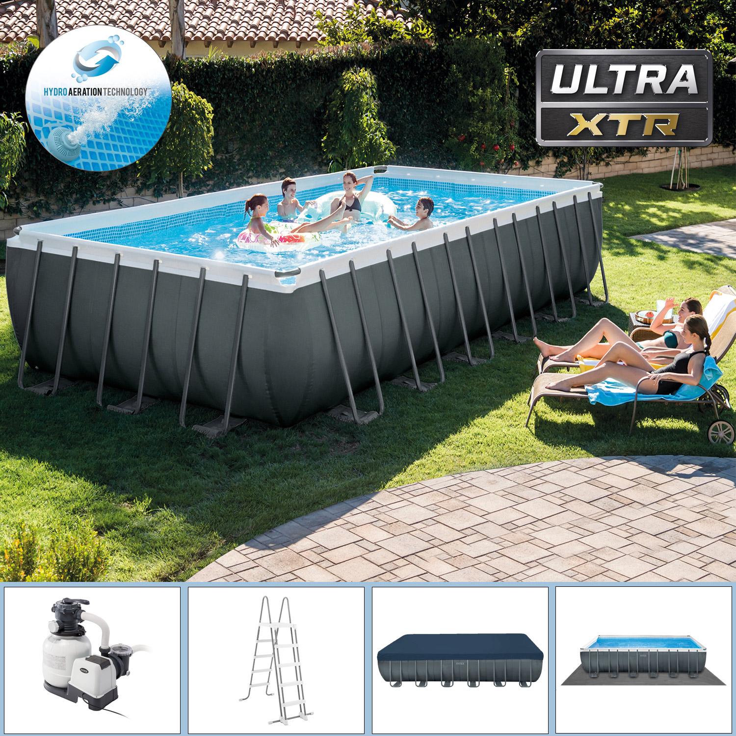 intex swimming pool 732x366x132 frame pool set mit sandfilter xtr schwimmbecken ebay