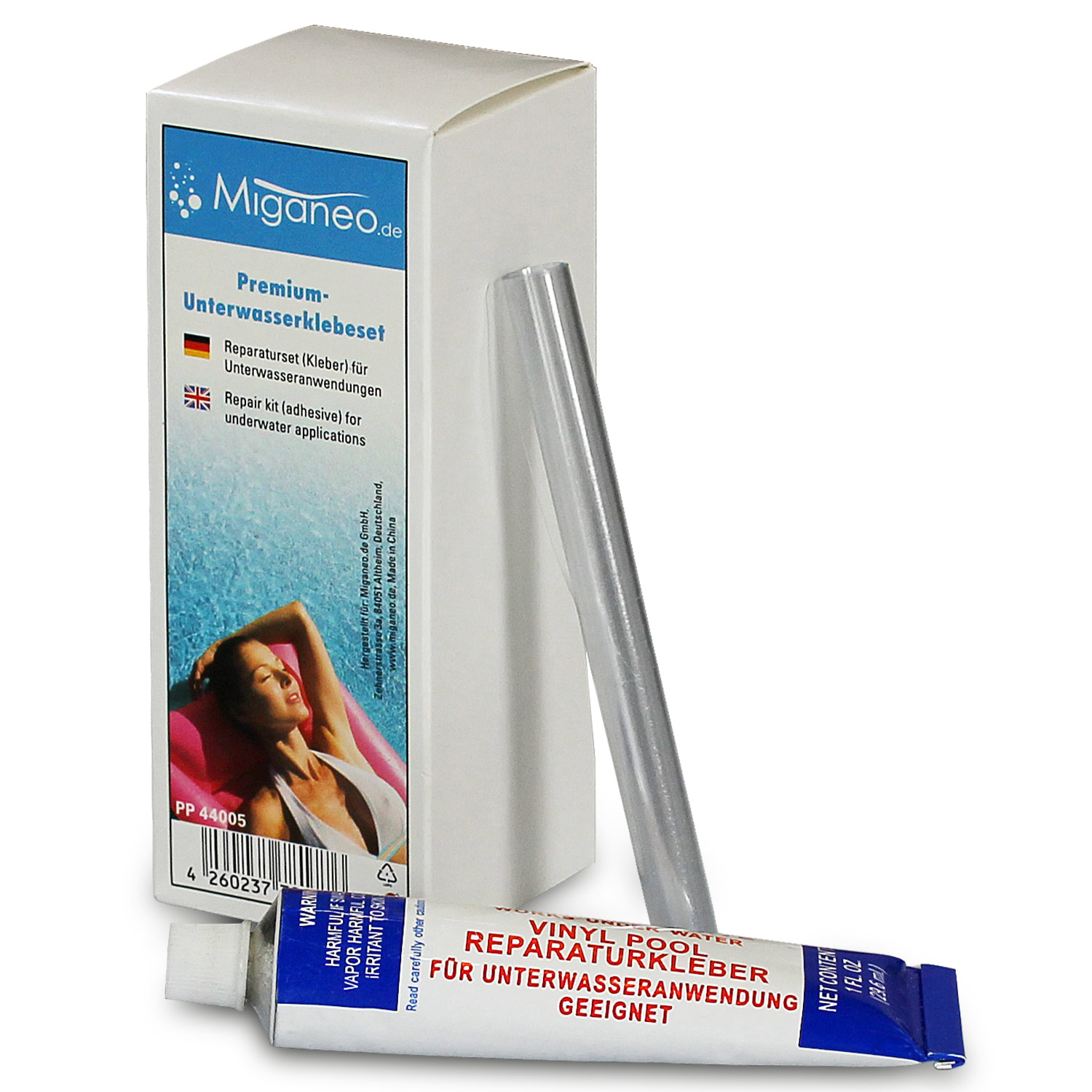 Reparatursatz Kleber auch für unter Wasser Pool PVC Unterwasserkleber