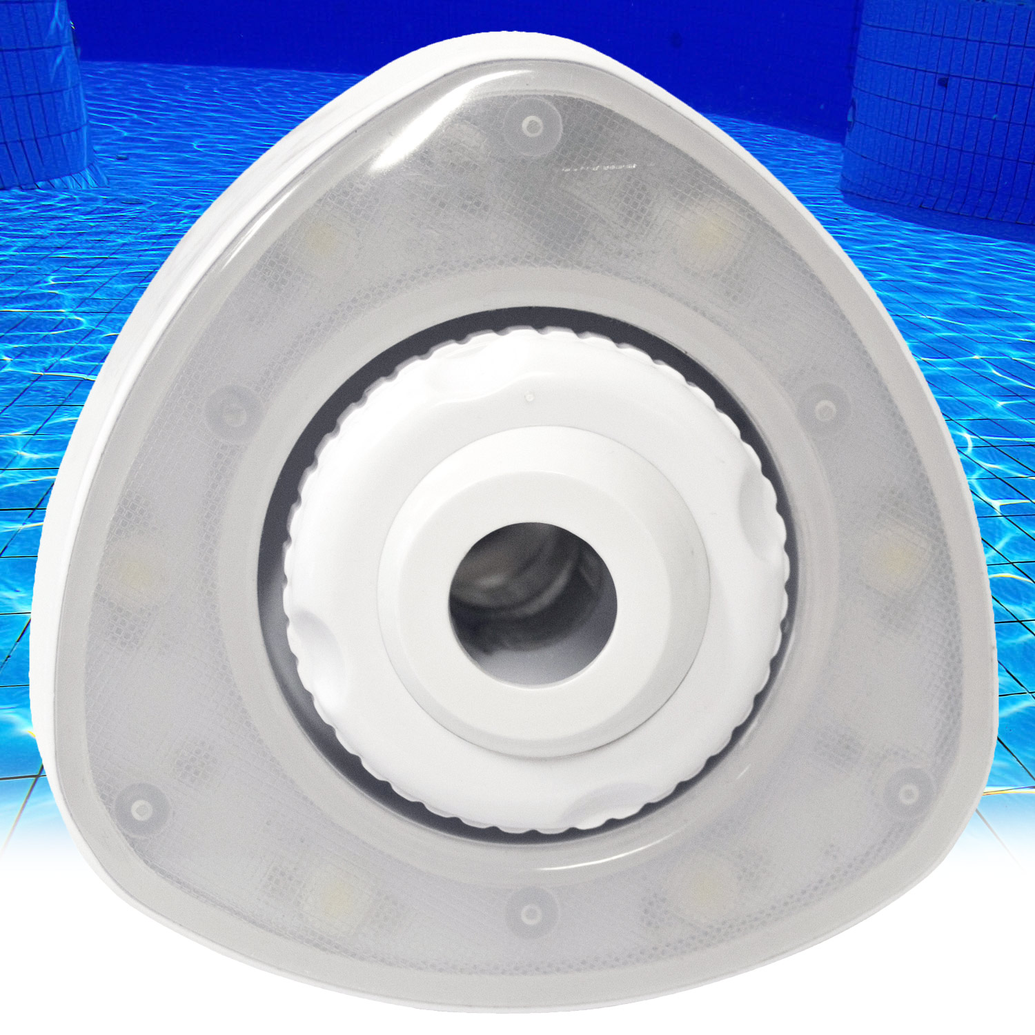 Jet Light Einlaufdüse LED Beleuchtung Pool Schwimmbad Düsenkopf Stahlwandpool